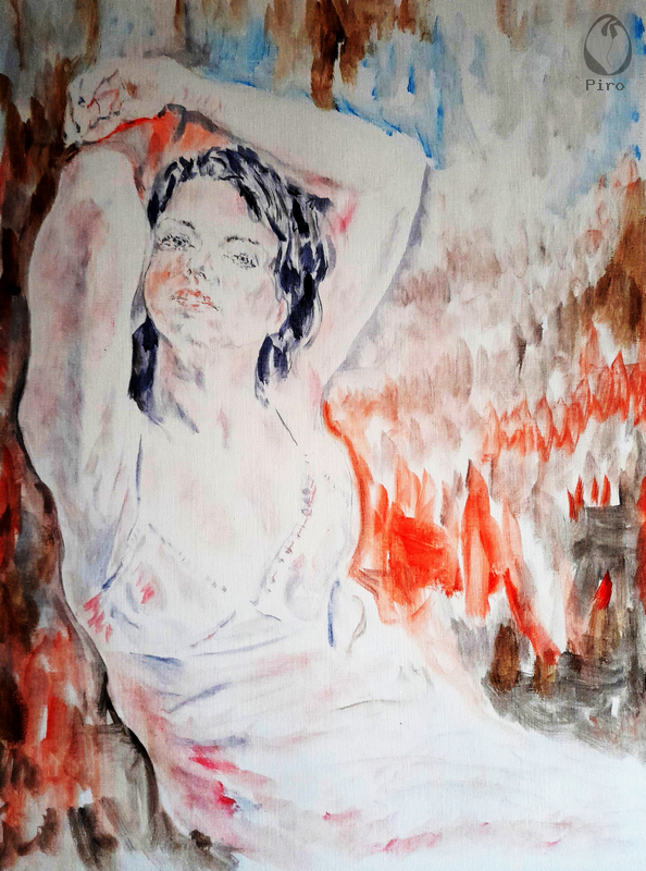 oil on paper - olio su carta di Piro